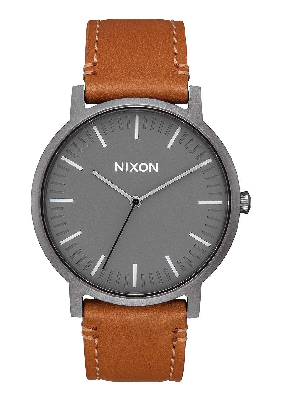 NIXON Unisex Adult Analogue Quartz Watch with Leather Strap A1058-2494-00