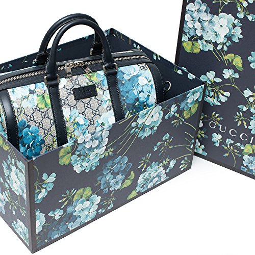 Gucci Blue Small gg Blooms Blossom Duffle Bag Canvas Boston Bag Authentic New