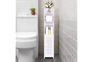 LuiceABC Toilet Paper Holder Stand, Over The Toilet Storage Cabinet for Bathroom, Slim Corner Shelf for Small Space Storage, 