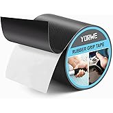 Yorwe Rubber Grip Tape, Ultra-Thin Strong Adhesive Anti-Slip Waterproof Heat Resistant Wear-Resistant Cushion Pad, Making Handles or Contact Surfaces Safer, with Grip and Comfort (Black, 4In x 10Ft)