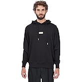 VERSACE JEANS COUTURE Black Cotton Mens Metallic Chest Logo Hoodie