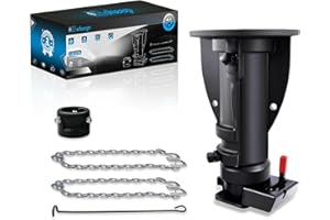 Dbsheep RV Adjustable Cushioned 5th Wheel to Gooseneck Ball Adapter For RV Camper Trailer,12"-16", Towing Capacity 20000 Lbs 