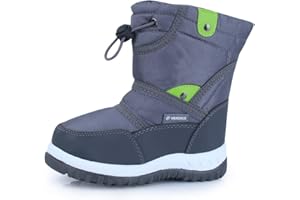 CIOR Winter Snow Boots for Boy and Girl Outdoor Waterproof with Fur Lined(Toddler/Little Kids)