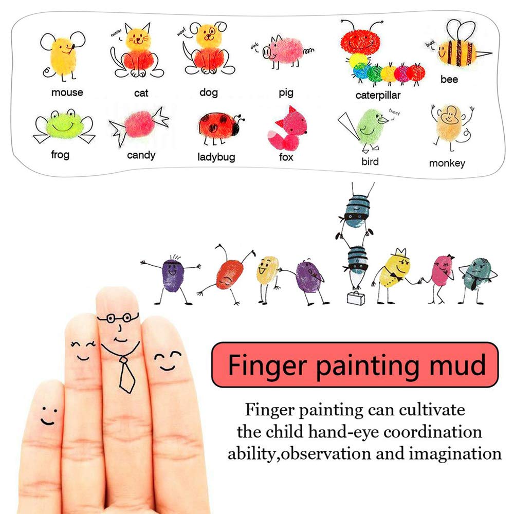 Finger Ink Pads for Kids, 20 Colors Ink Stamp Pads, Washable Craft Stamp Pad DIY Color for Rubber Stamps, Paper, Scrapbooking, Wood Fabric, Best DIY Gift for Kids