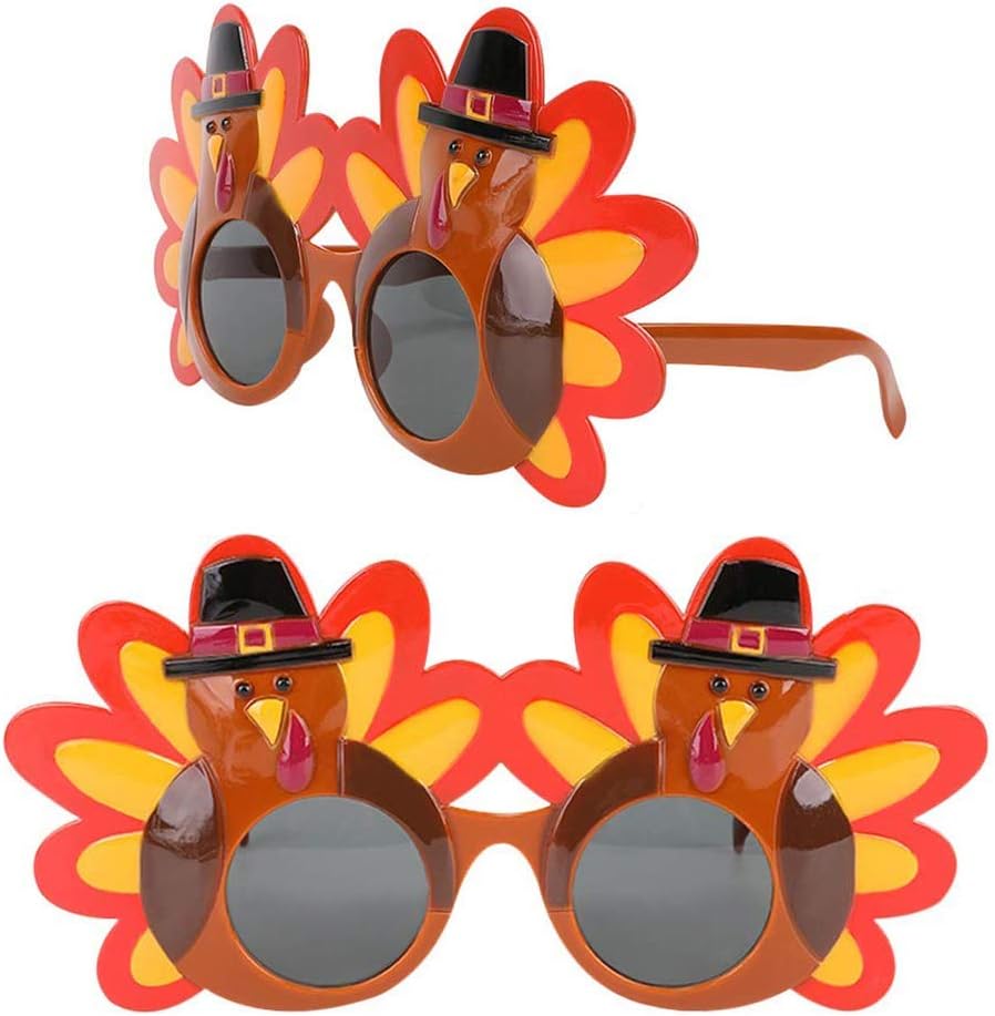 Thanksgiving Turkey Sunglasses Props 2 Pack Cartoon Eyeglasses Autumn