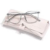 FONHCOO Blue Light Blocking Glasses Fashion Round TR90 Frame Transparent Eyewear Anti UV Computer Glasses for Women Men
