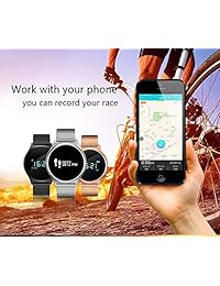 TKSTAR Deportes SmartWatch impermeable con Heart Rate Monitor, la presión arterial, podómetro relojes correa de acero para hombres mujeres, negro
