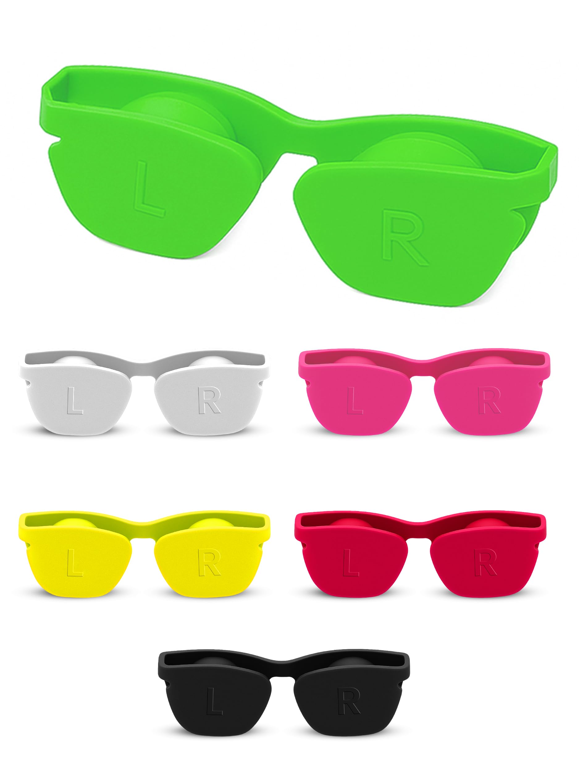 SPORTS WORLD VISION 6PC Sunglasses Design Contact Lens Case | Flip Top Flat Optishade Colored Contact Lens Holder | Cute Travel-Friendly Contact Lens Solution Case Box with Multiple Colors