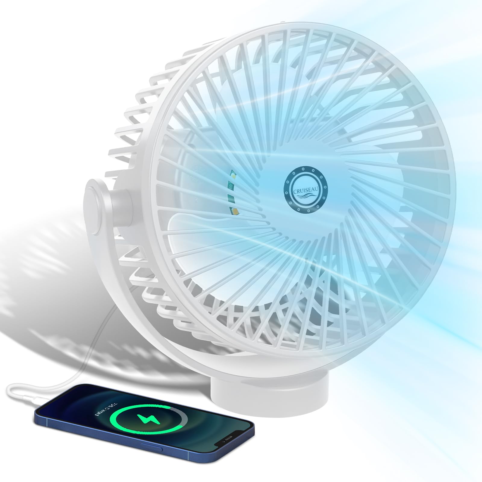 Photo 1 of Magnetic Cruise Fan with 8000mAh Rechargeable Battery, LED Light, Timer&Power Output, Magnetically Sticks on Cabin Ceilings and Walls, Ship Approved Cabin Air Circulator