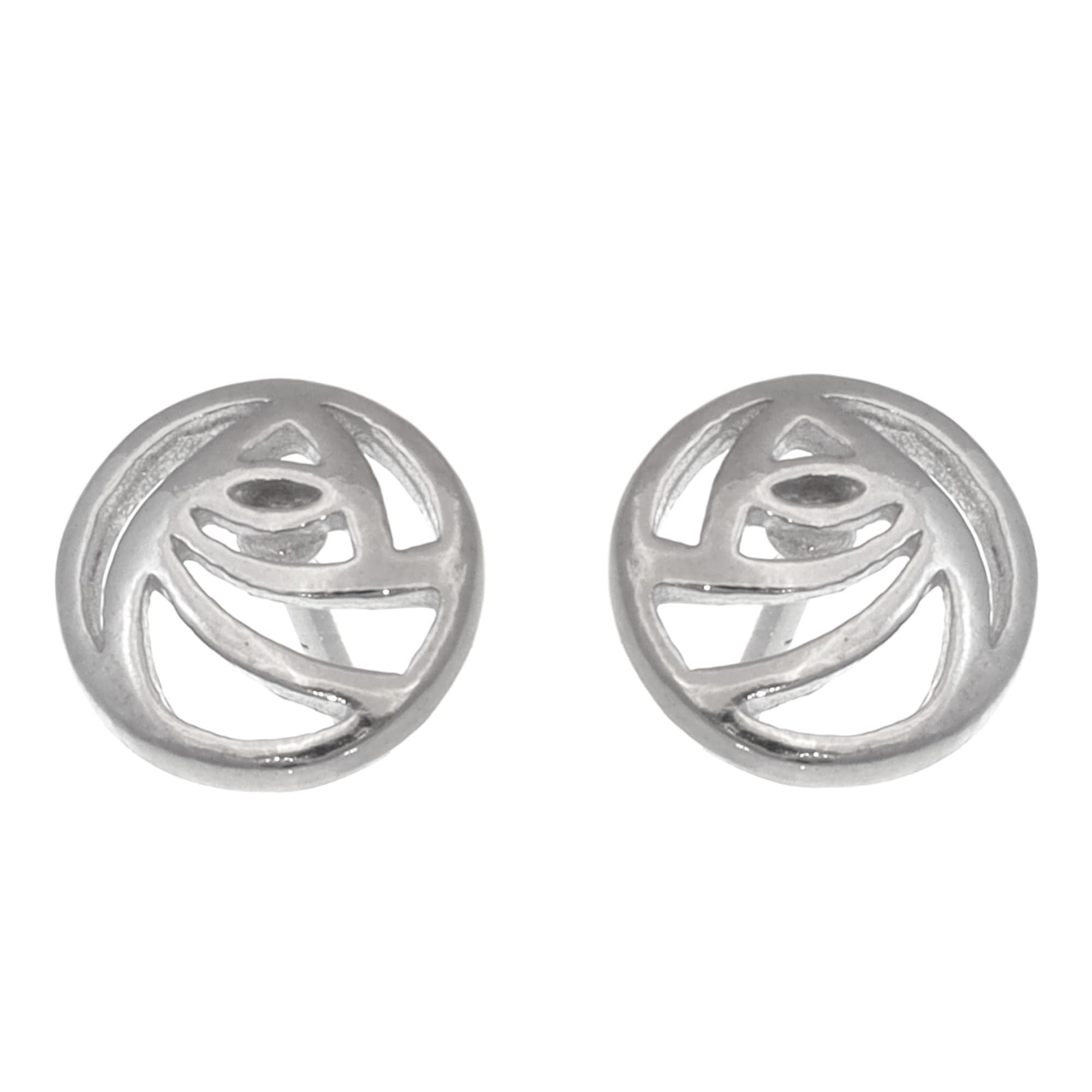 Alexander Castle Charles Rennie Mackintosh 925 Sterling Silver Earrings for Women - Stud Earrings with Jewellery Gift Box - 8mm x 8mm