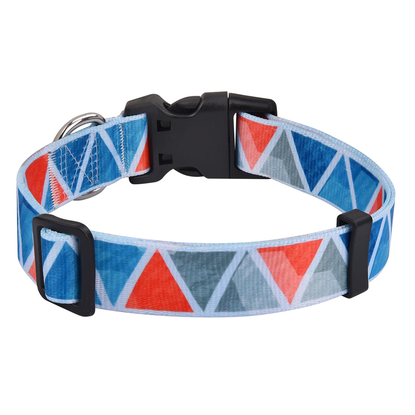 MarukoPet Dog Collar, Adjustable for Small Medium Large Dogs Puppy, Cute Design with Bohemia Floral Tribal Geometric Patterns Boys Girls Dog Collar(Impression Triangle-M)
