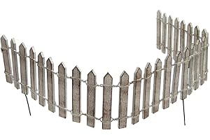 TG,LLC Treasure Gurus 2" Miniature White Wood Picket Fence Fairy Garden Supply Dollhouse Decor Accessory