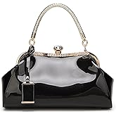 YOUNXSL Glossy Patent Leather Handbag for Women Top Handle Tote Bag Evening Shoulder Bag Wedding Satchel Retro Purse