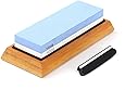 Premium Knife Sharpening Stone–1000/6000 Grit Whetstone, Professional whetstone Sharpener stone with Slip-Resistant Silicone Base|Best wet stone|Nonslip Bamboo Base & Angle Guide