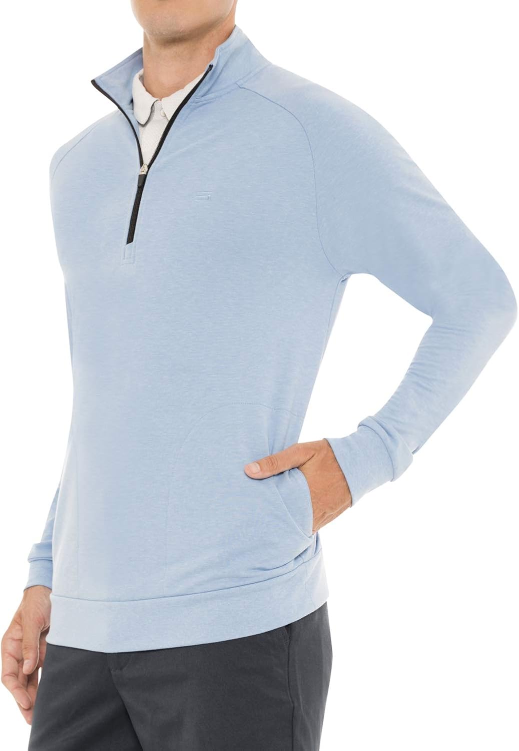 Mens Lightweight Dry Fit Pullover - Long Sleeve Half Zip Golf Jacket for Men: Clothing