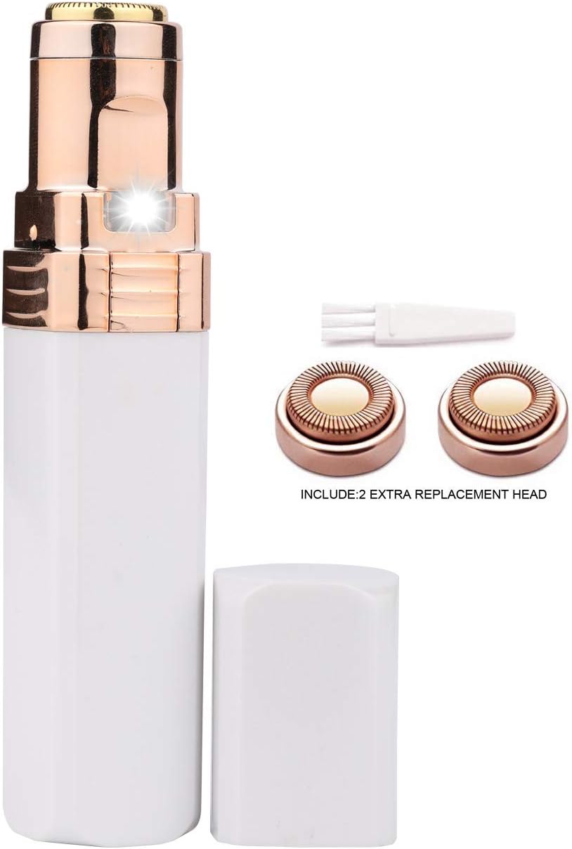Facial Hair Removal for Women, STOUCH Hair Remover Portable Electrical Epilator Razor Shaver Trimmer for Good Finishing and Painless Touch with Two Replacement Heads, As Seen On TV