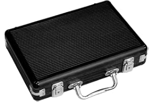 Empty Poker Chip Case, Chip Case Storage Container with Handle and Lock Thicken Cards Box Aluminum Alloy Frame Portable Playi
