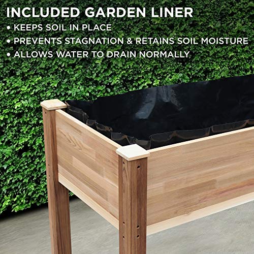 Jumbl Raised Canadian Cedar Garden Bed Elevated Wood Planter for