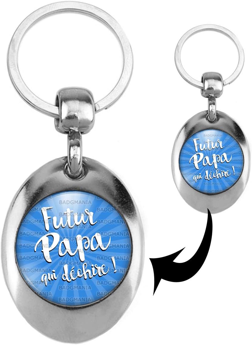 Humour Annonce Naissance Bebe Badgmania Porte Cles Metal 2 Faces Futur Papa Qui Dechire Fond Bleu Bagages Porte Cles Zwembaddebeemd Nl