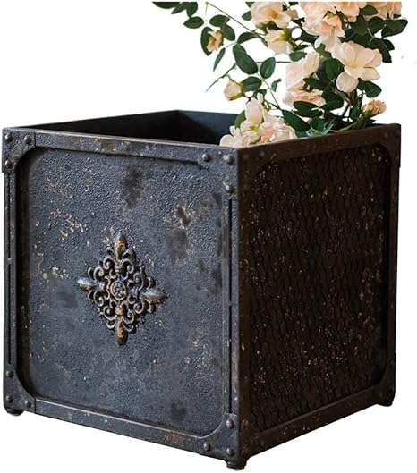 Amazon Wenxiu 鉄製の収納ボックス ヨーロッパのランドリーバスケット 毛布バスケット レトロなおもちゃの収納ボックス収納 ラック 幼稚園に適しています 家の庭の装飾に適しています ランドリー収納 オンライン通販