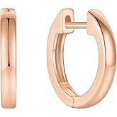 JIWOY Huggie Earrings for Women,925 Sterling Silver Lightweight Round Polished Hoop Earrings