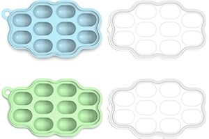 KingKam Baby Food Freezer Trays with Lids (2 Pack), Silicone Nibble Freezer Tray, Breastmilk Popsicle Molds, Baby Food Storage Containers Ice Cube Tray Maker