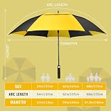 ZOMAKE Golf Umbrella 62in Windproof Double Canopy Yellow Black view 2