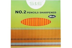 S & E TEACHER'S EDITION 50Pcs Wooden Pencils with Eraser Tops, Wood Pencil, Pre-sharpened Pencils with Eraser top, 2 HB Pencil for Writing Drawing Sketching Back to school