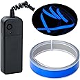 lychee®3 Ft 1M 1M Neon Glowing Strobing Electroluminescent Robbin El Tape Belt EL Wire Rope with Battery Pack for Cosplay Decoration Bruning Festival (3Ft, Blue)