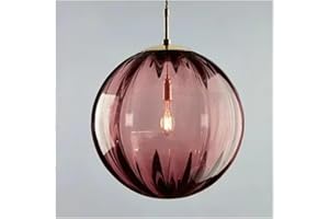 Nordic Colorful Glass Ball Pendant Light for Bedroom Dining Room Decor Loft Suspension Kitchen Fixtures, for Bedroom(Pink)