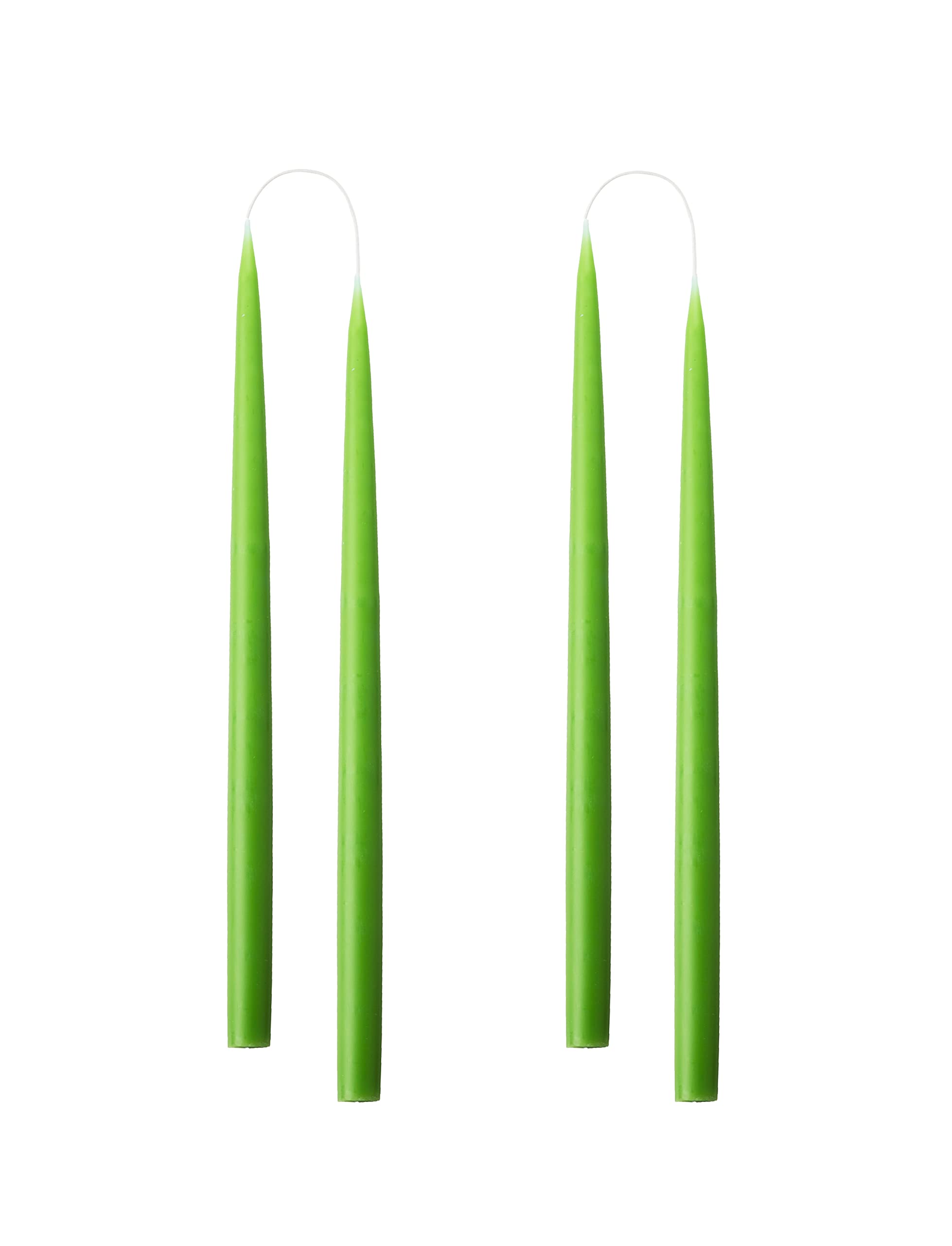 Kunstindustrien® Tapered Candles, Made in Denmark, 42 Colours Available, Dripless & Smokeless Dinner Candles, Candles Long Burning 15 Hours, Unscented Candle Gift Set, 4pcs. 2.2 x 35cm (Light Green) — image 1