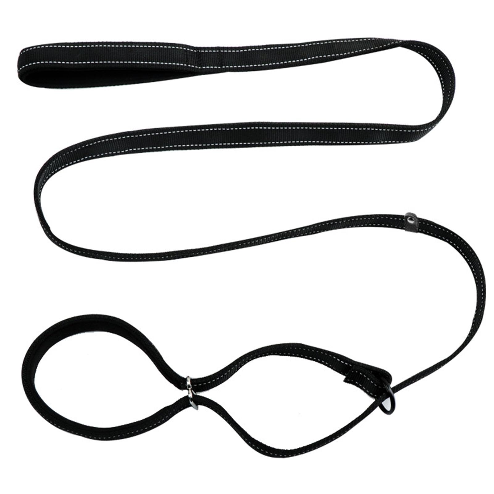 Figure of 8 Dog Leash, Slip Dogs Leash with Soft Comfy Padded Nose Pads and Loop Handle, Anti Pull Adjustable Dog Rope 1.8m for Small, Medium and Large Dogs(black)