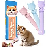 LICKJIMO-3PCS Cat Treat Dispenser,Lickable Churu Spoon for Kitten(3 Color) | relative big size