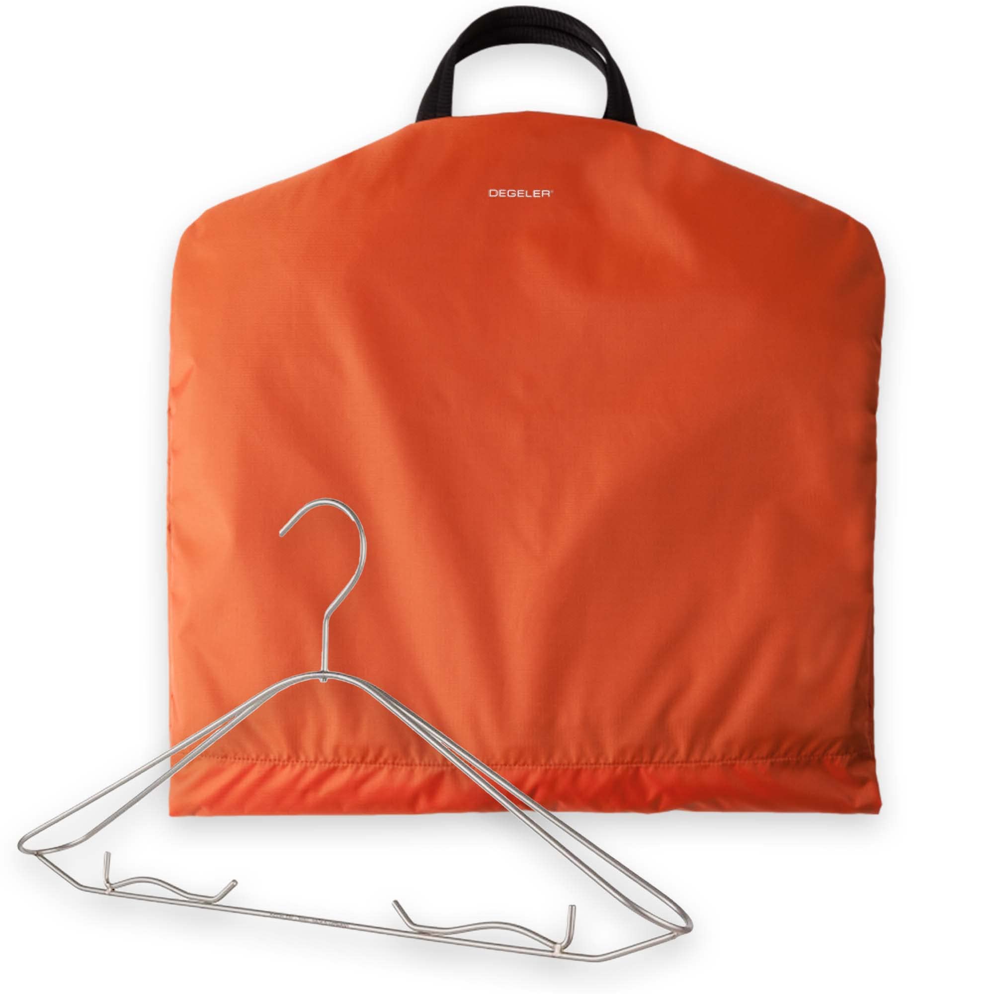 Photo 1 of DEGELER SkyHanger - Carry on Garment Bag with unique Titanium Suit Hanger for Men & Women - best-in-class functionality for wrinkle-free traveling - lightweight & water repellent nylon - Orange