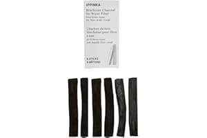 IPPINKA Binchotan Charcoal - Water Purifying Stick From Kishu, Japan for Great-Tasting Water - Each Filters Personal-Sized Water Bottle - 6 Slim Sticks