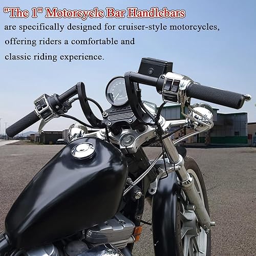thumbnail image 2 of Motorcycle 1" 25mm Drag Bars Handlebar Handle Bar For Harley Softail 2 of 9