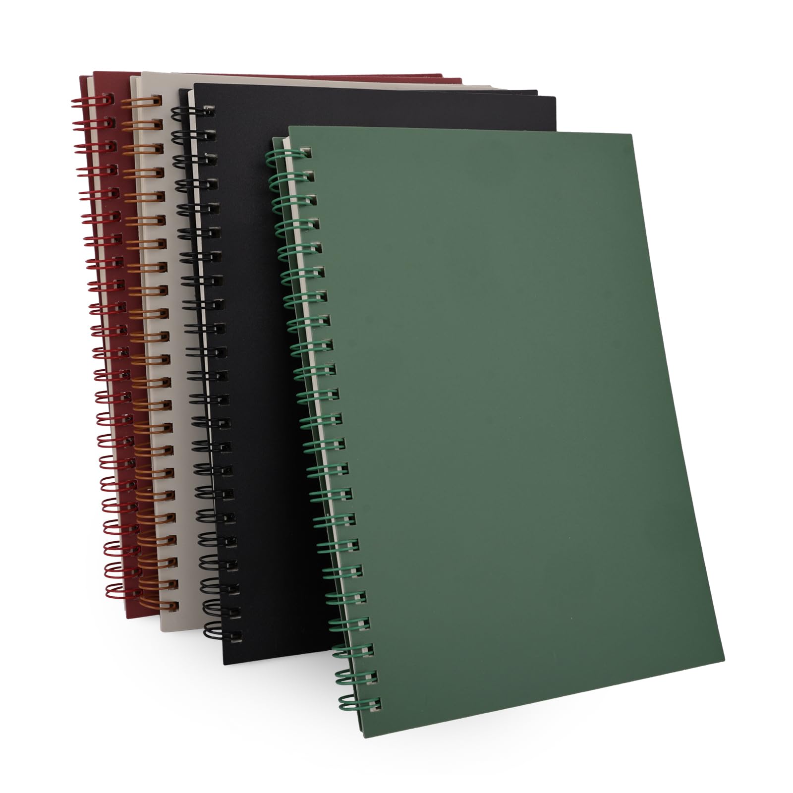 Photo 1 of UIRIO 4 Pack Spiral Notebook - A5 Size 7mm College Ruled Lined Paper - Planner, Bullet Journaling, Note Taking, Composition, Writing, Journal, Diary for Study, Work, School (Assorted)
