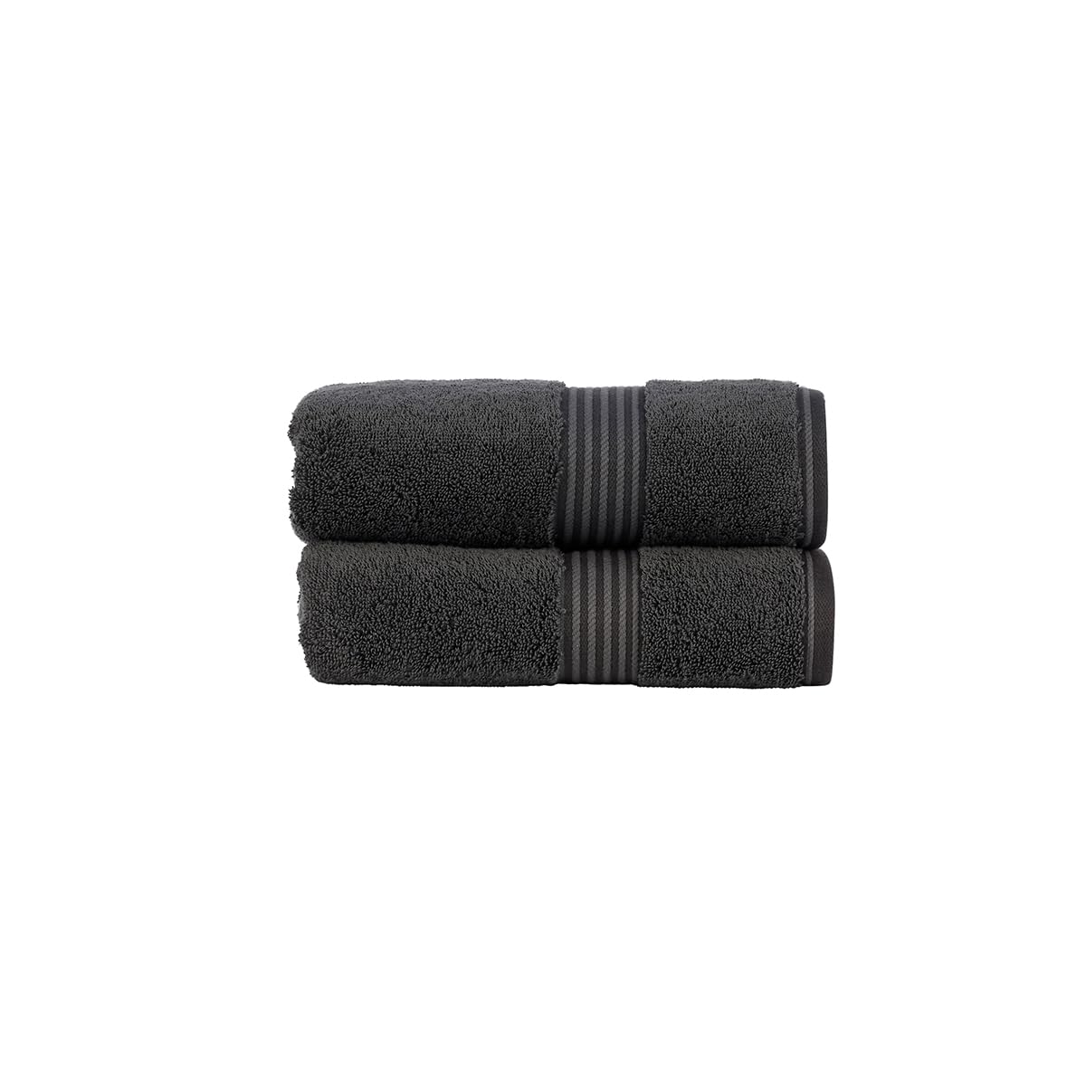 Christy Supreme Hygro 2 Hand Towels Set | Graphite Dark Grey | 100% Luxury Supima Cotton | Ultra Soft | Super Absorbent | 650GSM | Plush and Long Lasting