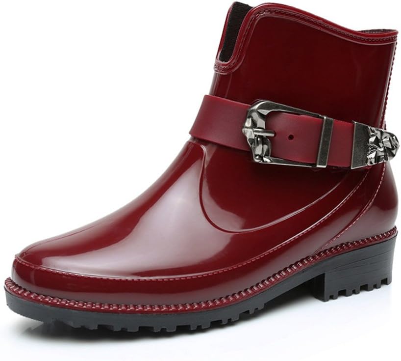 GreatParagon Paragon Ladies Ankle Wellies Classic Chelsea Boots Gloss Garden Festival Waterproof Rain Wellington Boots