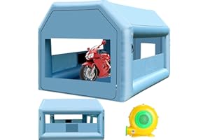LVAOSTT Paint Booth 10x8.2x8.2FT Inflatable Paint Booth Portable Spray Booth Tent with Blower Air Filter System for DIY Spray Car Truck Motorcycle Garage Furniture Part Painting