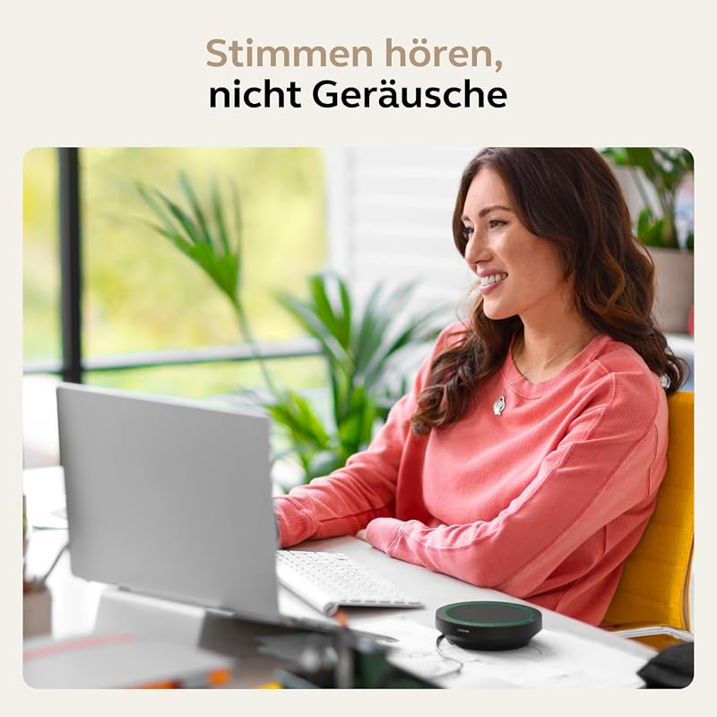Speak2 75 schnurlose Bluetooth-Freisprechlösung, 4 Mikrofone mit Geräuschunterdrückung, 65 mm Breitband-Lautsprecher, Super-Breitband-Audio, für MS-Teams Zertifiziert, Dunkelgrau