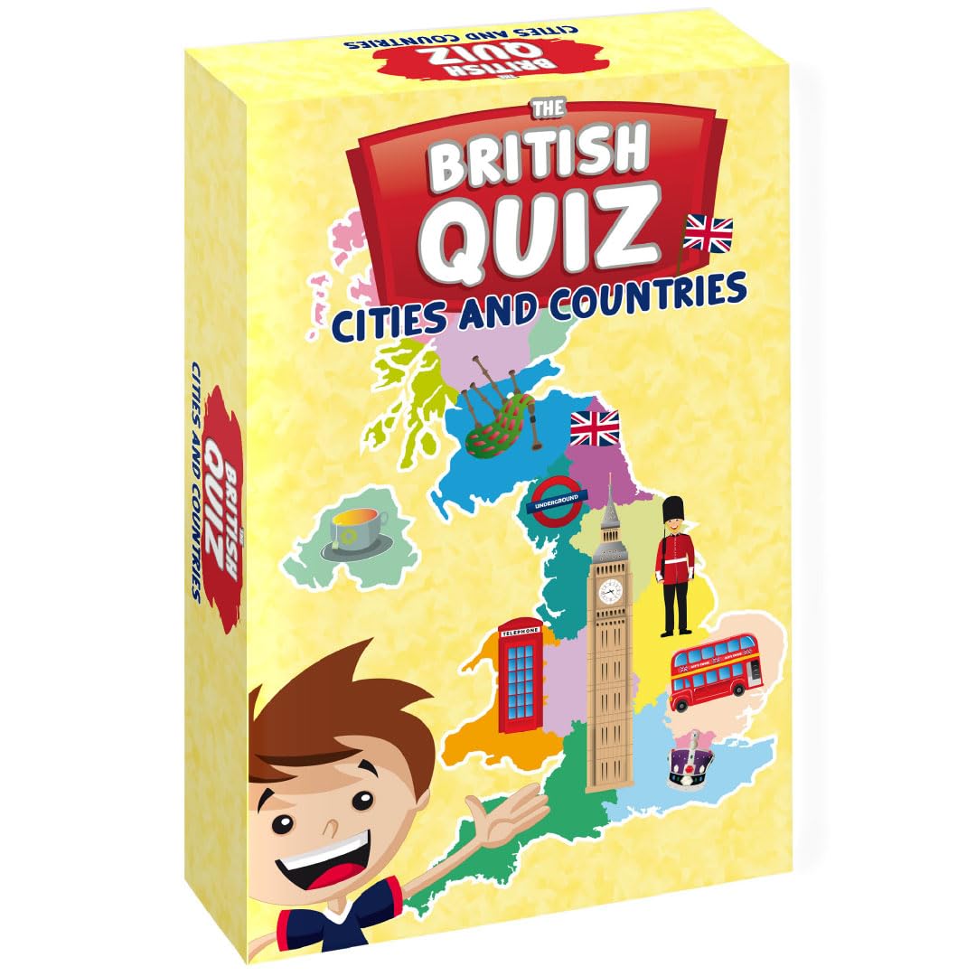 KANGUR The British Quiz Cities and Countries Game for Kids and Adults Fun Family Games Happy Educational Card Game For Children Party Game Family Time Board Game | 7+