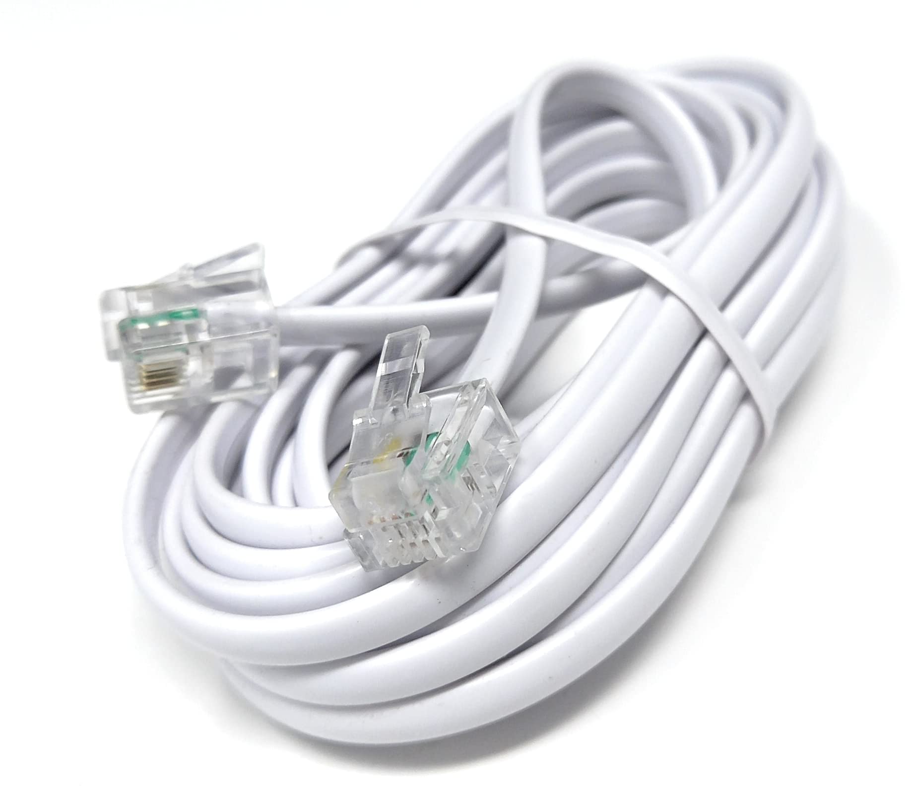 DRUT 3m RJ11 to RJ11 Telephone Landline Cable ADSL (6P4C) Flat Lead High Speed BT Internet Broadband Male to Male Router, Modem, Phone Extension Wire 10ft