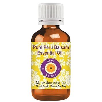 Deve Herbes Pure Peru Balsam Essential Oil (Myroxylon pereirae) Therapeutic Grade Steam Distilled 30ml
