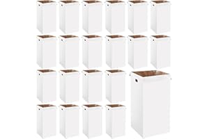 Nosiny 20 Pcs 50 Gallon Disposable and Reusable Corrugated Cardboard Trash Cans for Events, Recycling Bins Bulk with Trash Bags, Cardboard Garbage Boxes for Parties, 18" x 18" x 36"(White)