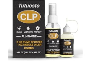 Tutuosto Gun Oil 2 oz & 1 oz Needle Oiler Gun Lubricant, Multi-Purpose Gun Oil and Cleaner – CLP Gun Oil Lubricating Kit, Cle