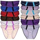 Sexy Basics Women’s 12 Pack Bikini Brief Panties | Ultra-Soft & Silky Nylon -Spandex Stretch Underwear