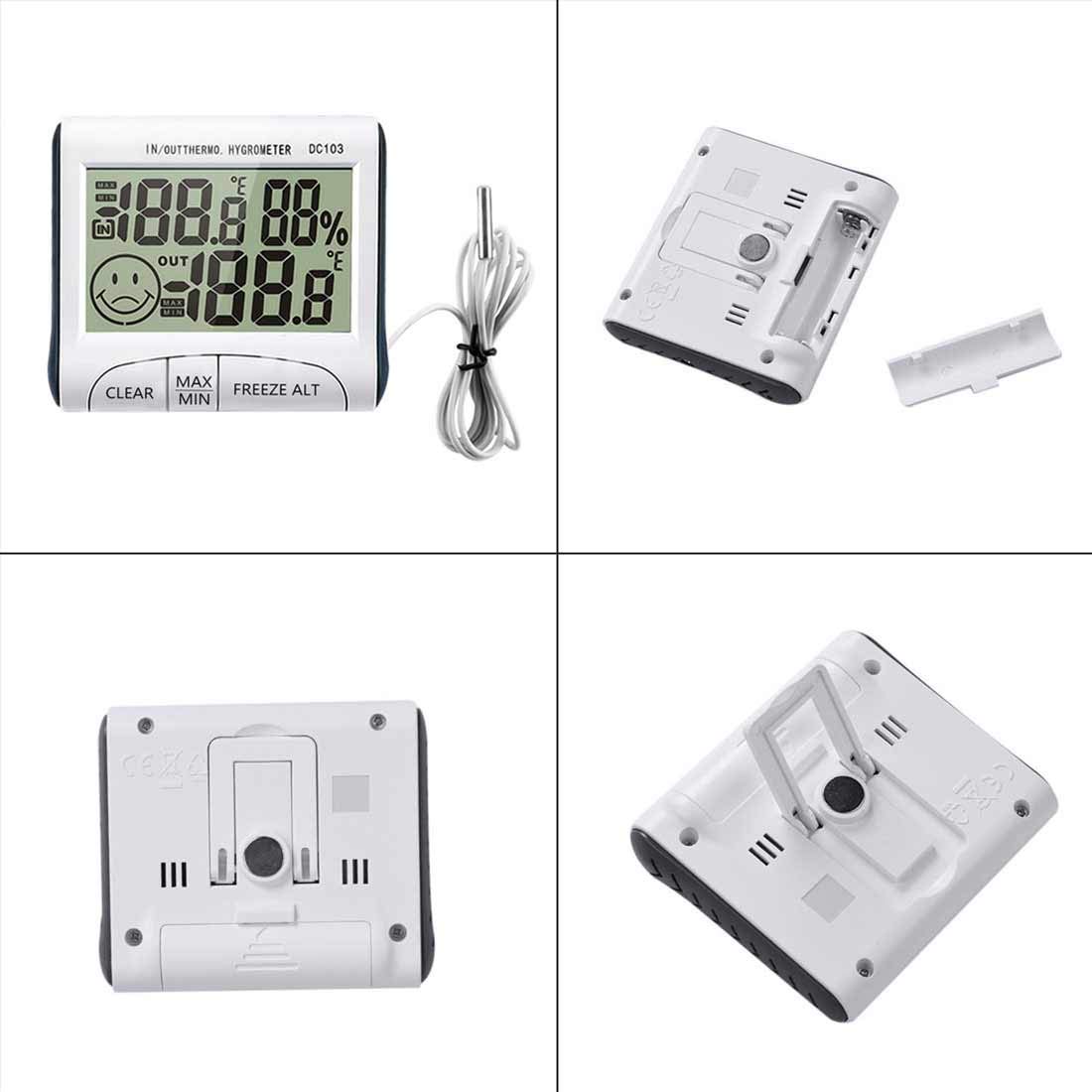 Digital Higrómetro Temporizador de Cocina,Pantalla LCD Termómetro,Cuentaminutos Termómetro