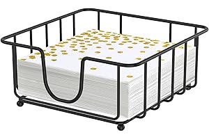 GMFINE Metal Cocktail Napkin Holder for Bar, Flat Napkin Holder Caddy for Cocktail Napkins and Beverage Napkins, 5.7" x 5.7" 