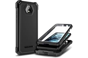 NZND Compatible with Schok Volt SV55 Case with [Built-in Screen Protector], Full-Body Protective Shockproof Rugged Bumper Cover, Impact Resist Case for Schok Volt SV55 SV55216 (Black)